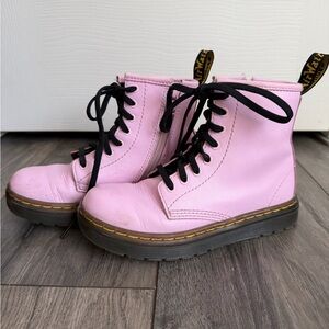 Dr. Martens Pink and Black Lace-Up Boots